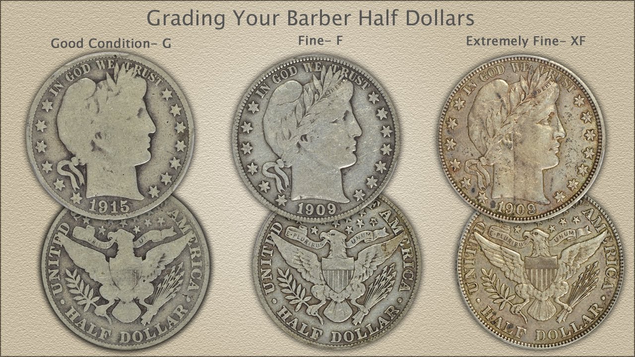Оценка состояния монет Barber Half Dollar.