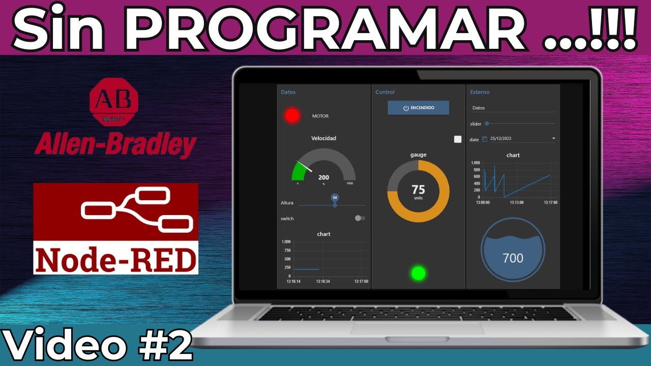 📈 Crea DASHBOARD con Node-Red con datos en tiempo real de tu PLC Allen Bradley desde CERO