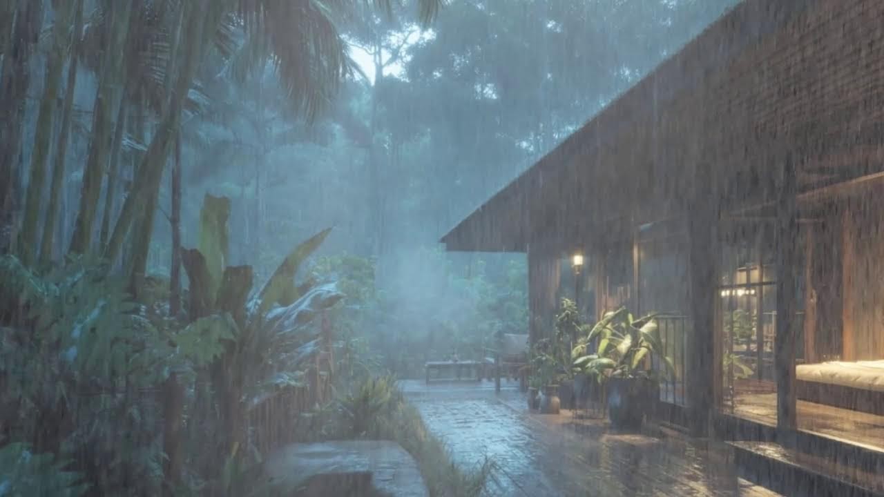Relaxing Rainstorm Ambience for Sleep & Study - Deep REM Sleep Naturally