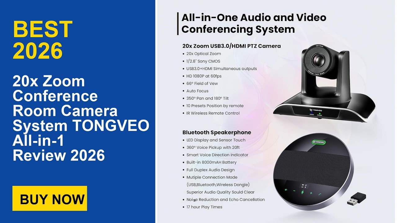 20x Zoom Conference Room Camera System TONGVEO All-in-1 Review 2026