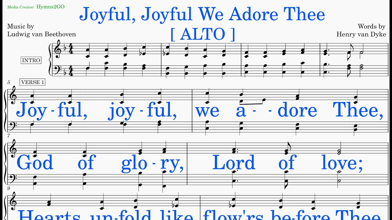 Joyful, Joyful We Adore Thee  (van Beethhoven - van Dyke) [v2] Alto