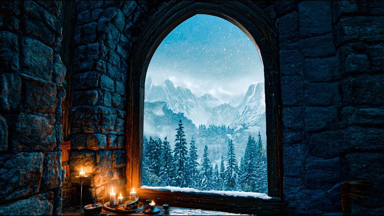A Video That Plays All Night | Snow, Candlelight & Inner Peace
