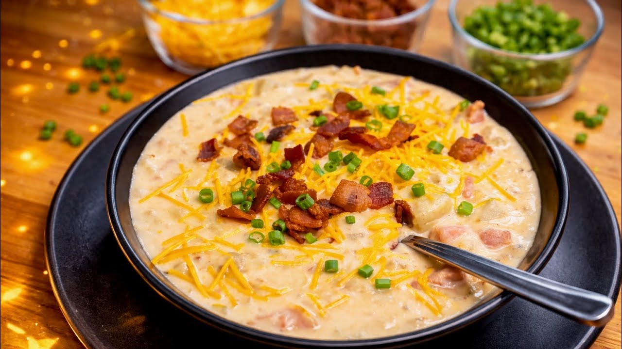 The BEST Loaded Baked Potato Soup (Creamy, Cozy & Easy!)