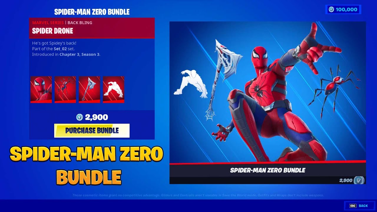 *NEW* Fortnite X Spider-Man Zero Bundle Emote, Pickaxe Item Shop Showcase! OUT TOMORROW