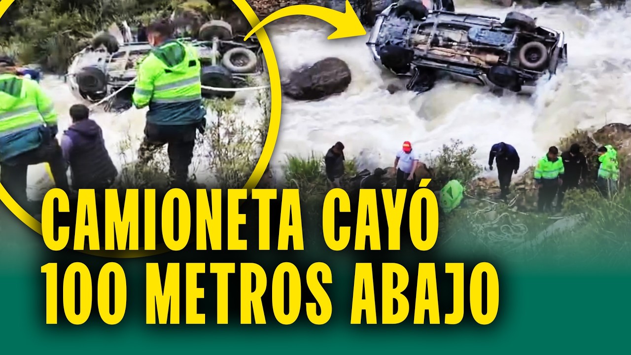Pasajeros terminaron al fondo del río: Un muerto y tres heridos en terrible caída de camioneta