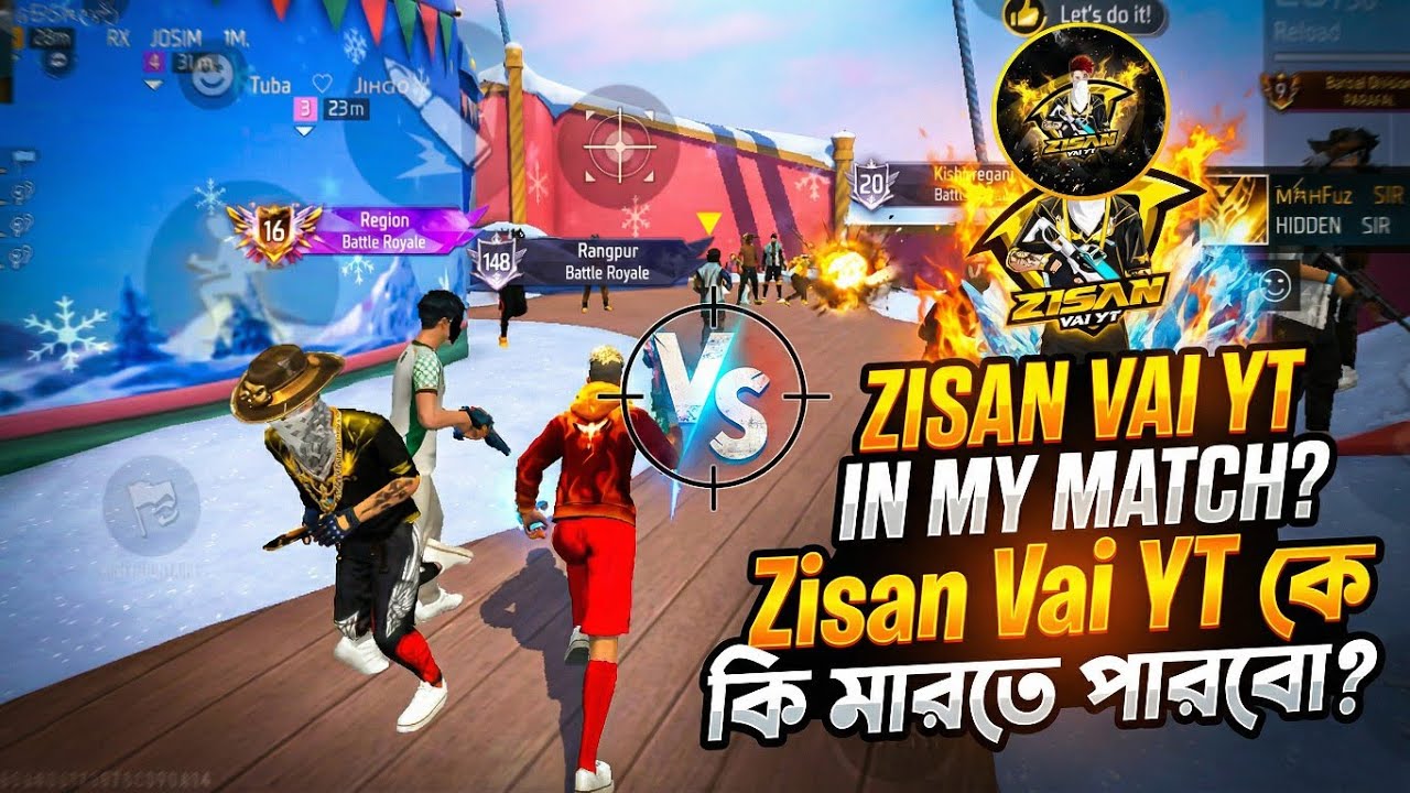 Zisan Vai YT এবং রিজিওন 62 প্লেয়ার পরলো আমার ম্যাচে 😱 Garena Freefire