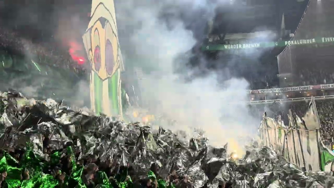 2026-01-16 SV Werder Bremen - Eintracht Frankfurt 3:3 - Choreo, Einlauf der Mannschaften 