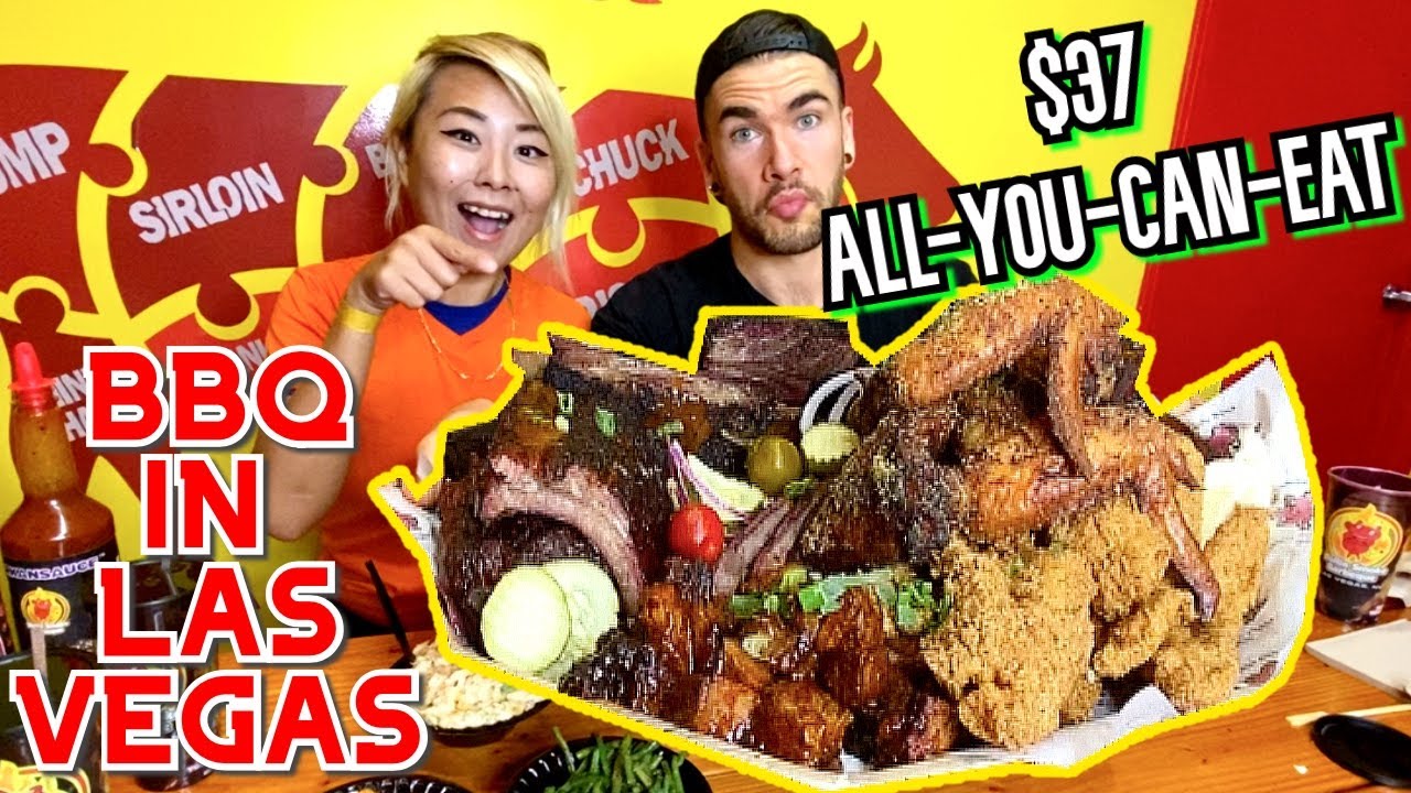 $37 ALL YOU CAN EAT BBQ IN LAS VEGAS!! THE ROLLIN SMOKE #RainaisCrazy