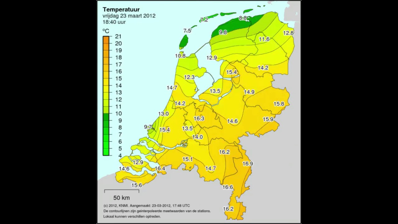 Time Lapse Dutch Temperature KNMI March 2012