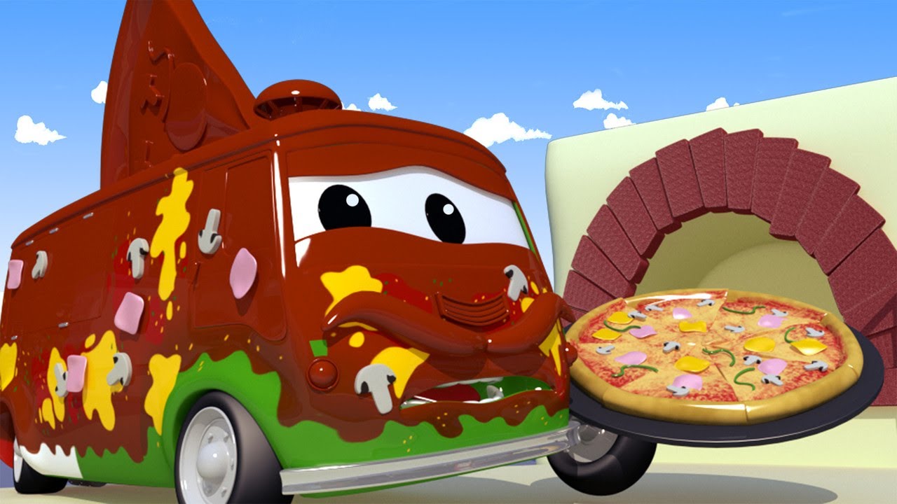 Tom-i autopesula - Pitsameister Carlo - Autolinnas 💧 Autode ja Veokite multikas lastele 🚓 🚒