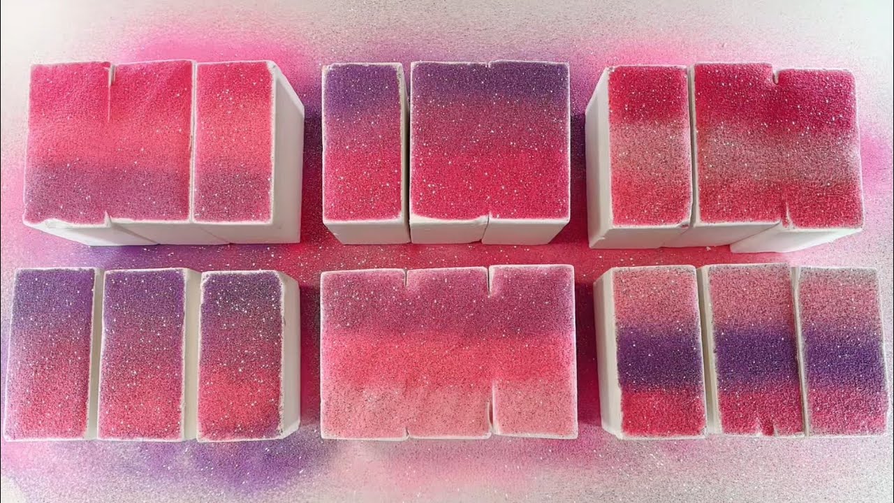 💜Purple-pink Gradient🩷| ASMR | Soft Fresh PJ+Colored Sand | Gym Chalk ASMR | Sleep Aid 