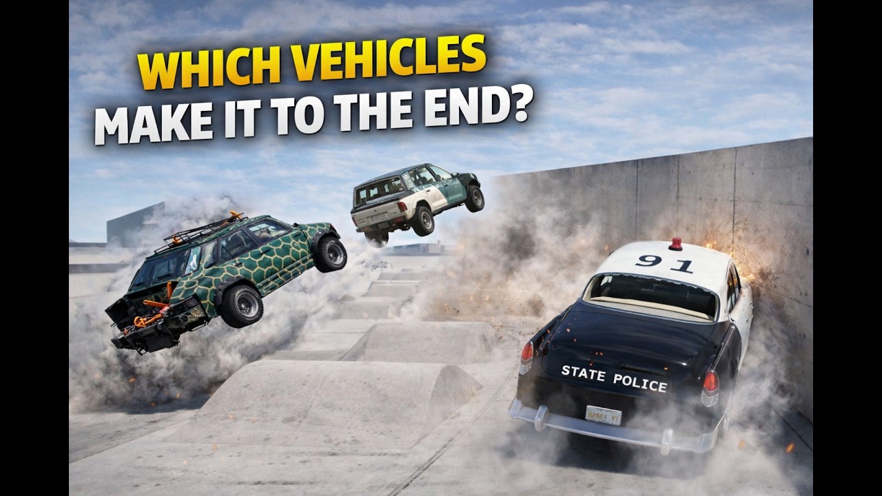 Which Vehicles Make It to the End? | BeamNG.drive – No Commentary