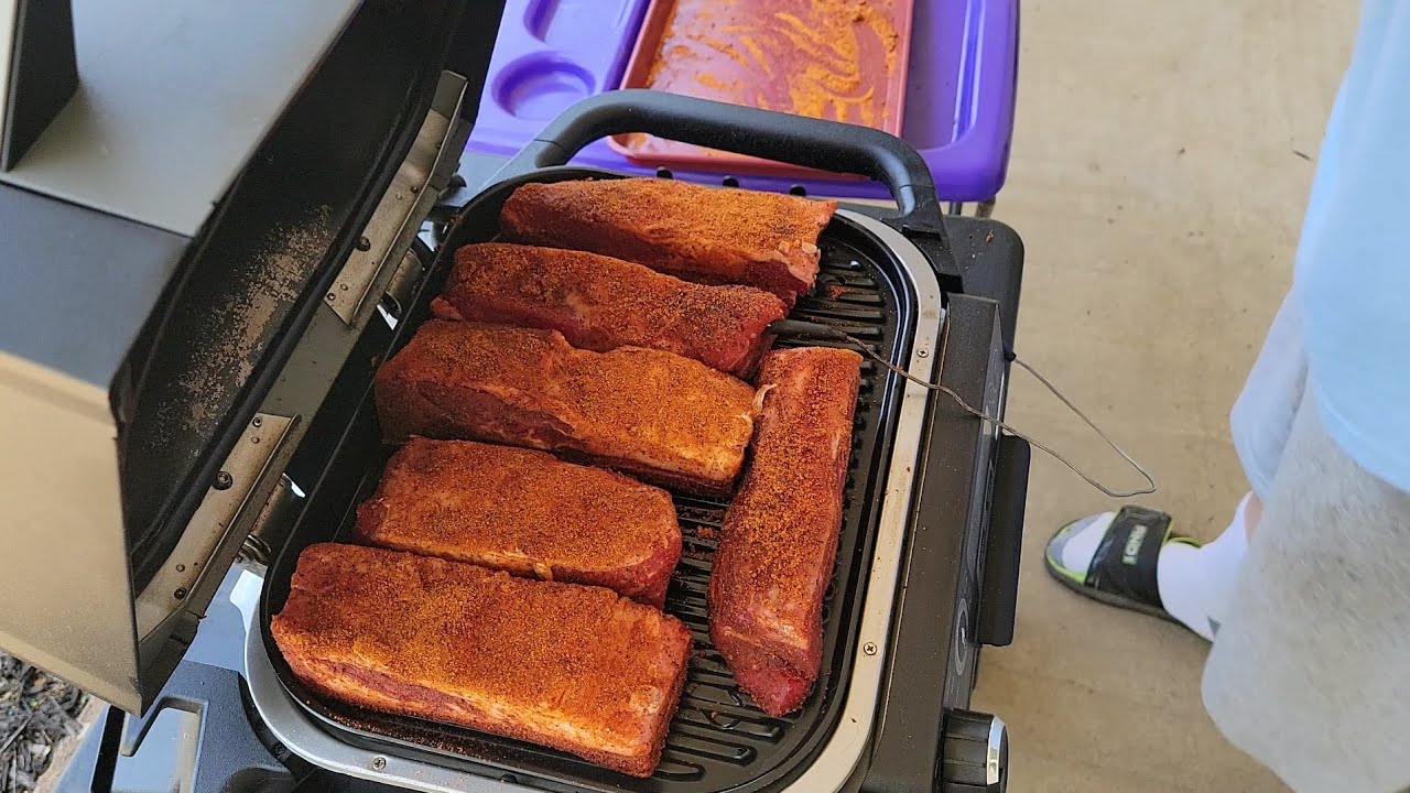 Ninja Woodfire Outdoor Grill Smoked Beef Spare Ribs