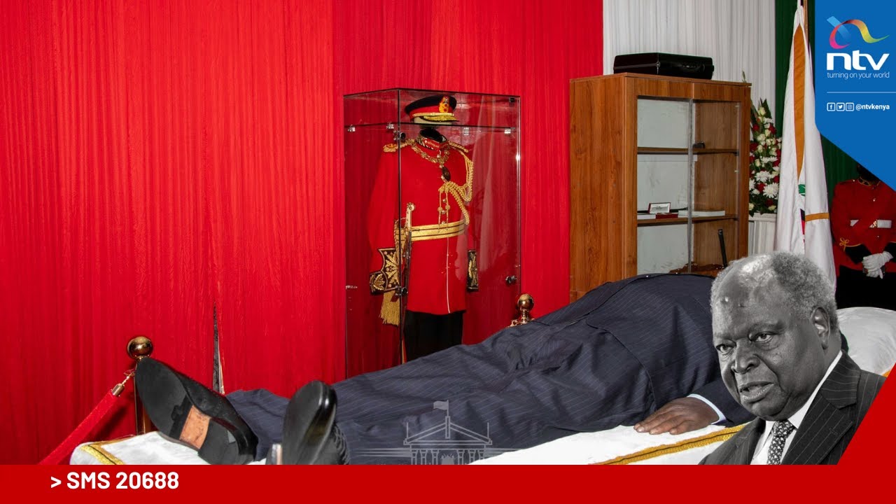 Mwai Kibaki's body lying in state at Parliament Buildings