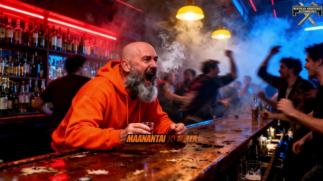 mustolan ahdistuneet automiehet - pullo gambinaa