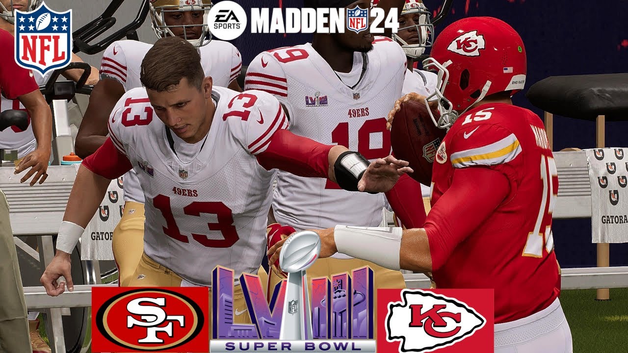Madden 24 Super Bowl 58 Kansas City Chiefs vs San Francisco 49ers Full Simulation 2024 PS5 Game Play