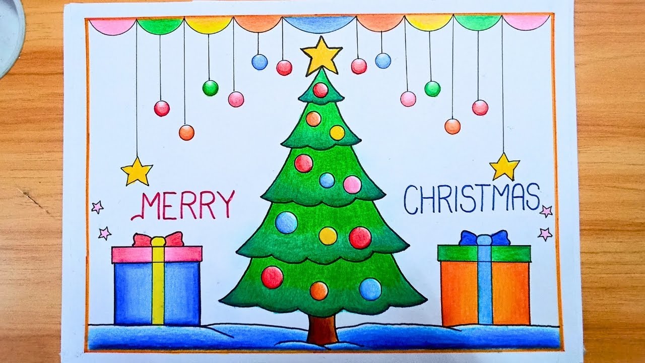 Merry Christmas Drawing Easy / Christmas Tree Drawing / Christmas Drawing / Christmas Tree / Santa