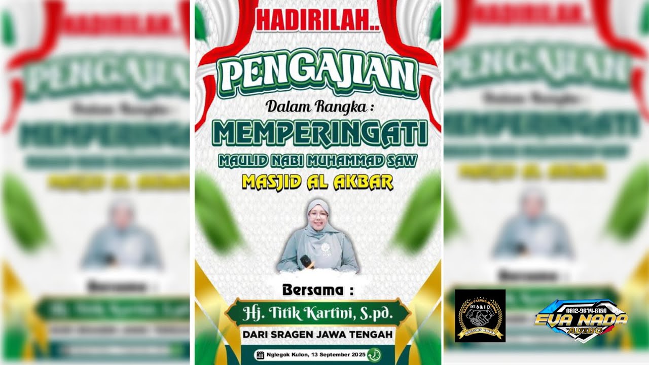 LIVE PENGAJIAN MAULID NABI SAW   DI MASJID AL- AKBAR  Pandean, 13 September 2025