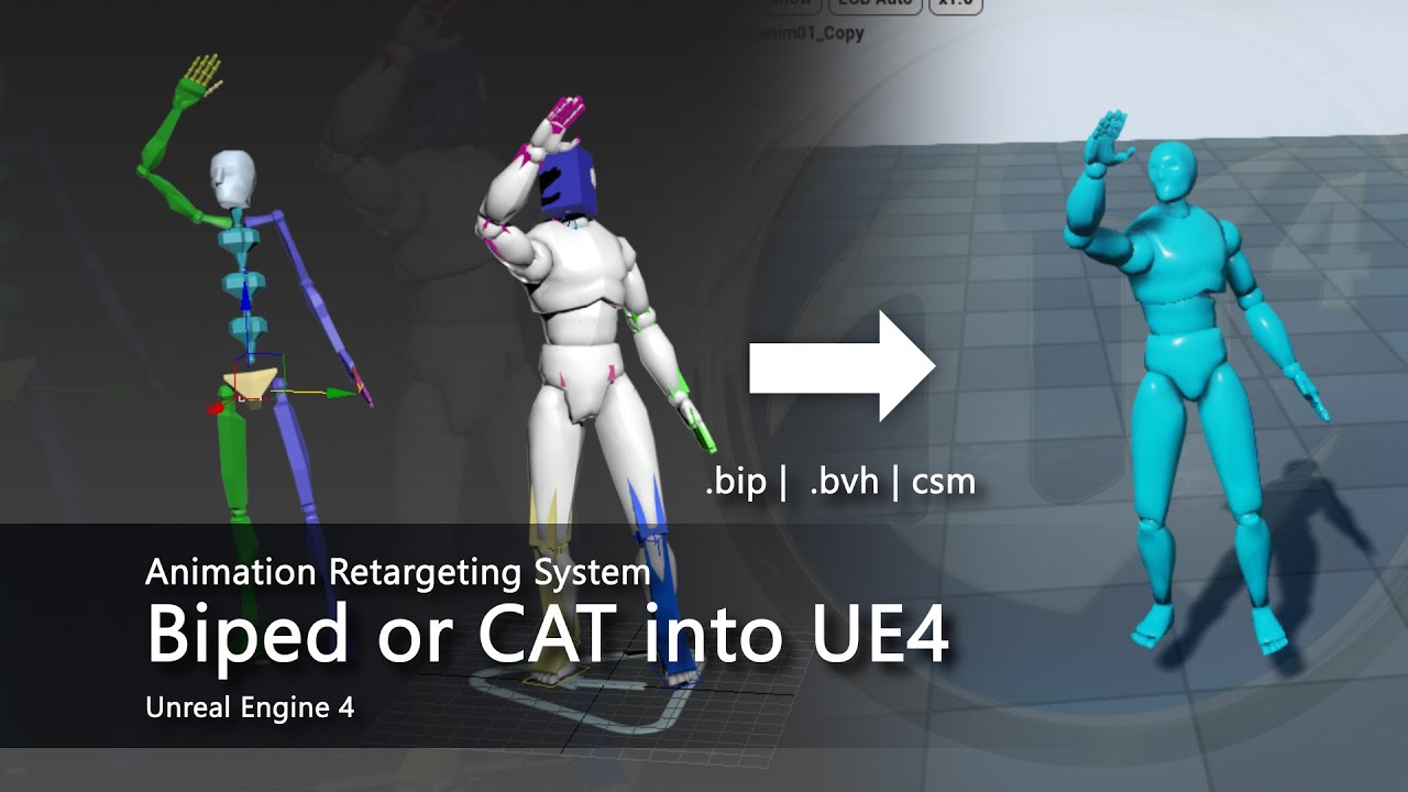 Animation Retargeting System - Biped or CAT into UE4