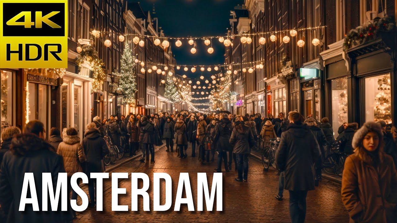[4K HDR] Amsterdam 🇳🇱 Damrak, Dam Square, Rokin, Rembrandtplein | November 2023