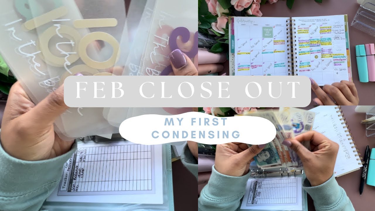 Feb budget close out, counting up my all my binders and my very first cash condensing 🥰 #budgeting