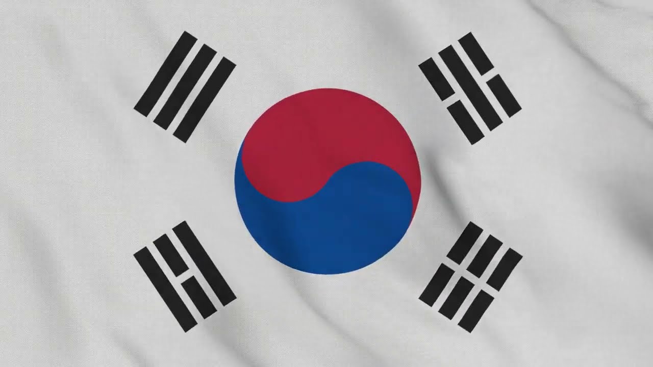 South Korea Flag Waving 4K | Animated National Banner