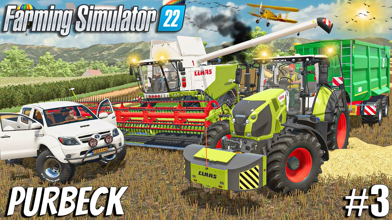 Harvesting CANOLA w/ CLAAS Lexion + Animal Care 🐮| Animals in Purbeck Valley | Farming Simulator 22