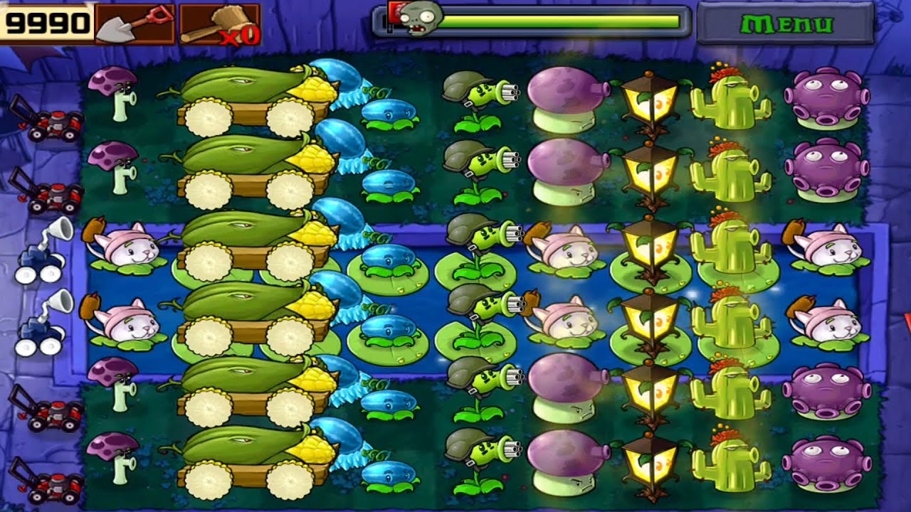 Plants Vs Zombies | Survival Fog | Plants Vs All Zombies 1 to 5 Flags Successfully Defended Gameplay