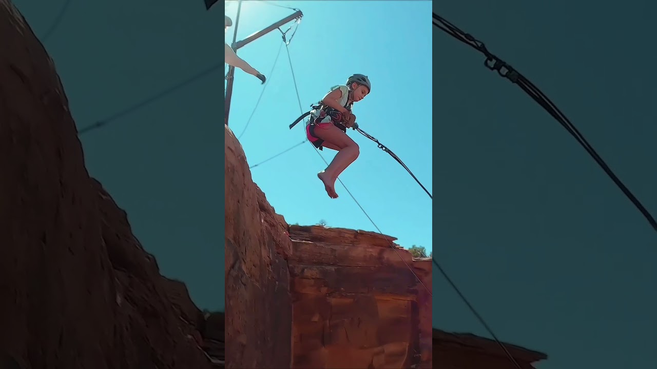 Rope swinging at Rope Swing Moab