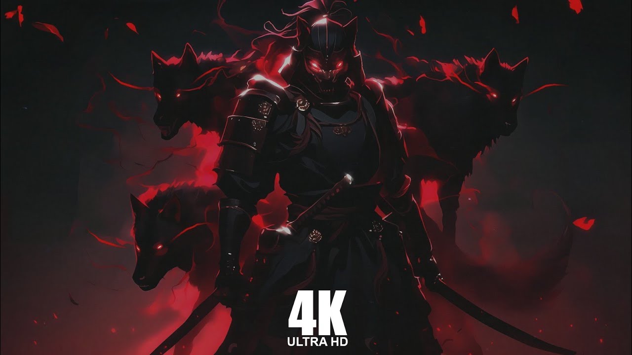 1 Hour Red Samurai 4K Live Wallpaper For PC #livewallpaper #wallpaper