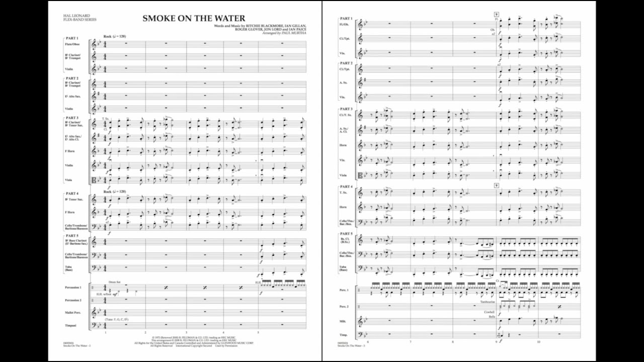 Smoke on the Water arranged by Paul Murtha