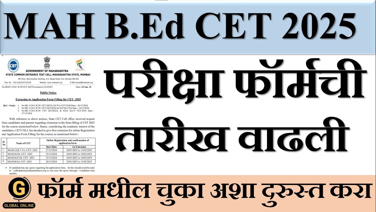 MAH BEd CET ELCT Application Date New Update | Form Correction