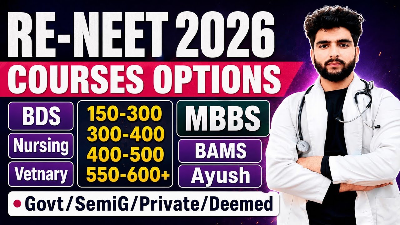 Neet 2026 Cutoff|Courses Options at Low Marks In NEET MBBS BDS AYUSH BAMS BVSC Nursing Govt Private
