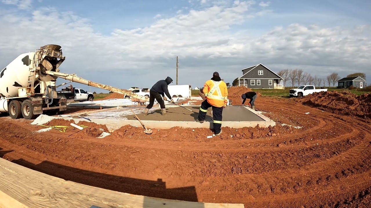 Waterviews & Muddy shoes,  2300sqft concrete pour!