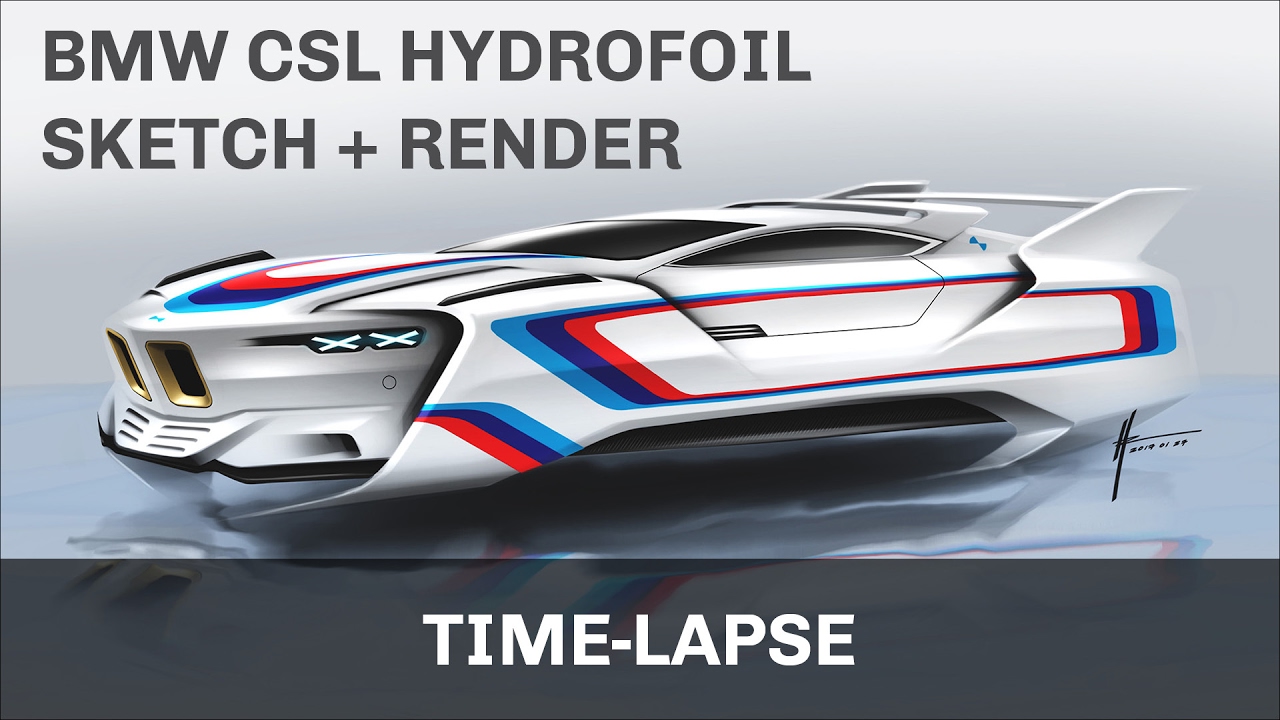 BMW CSL Hydrofoil Sketch and Render | SketchBook Pro