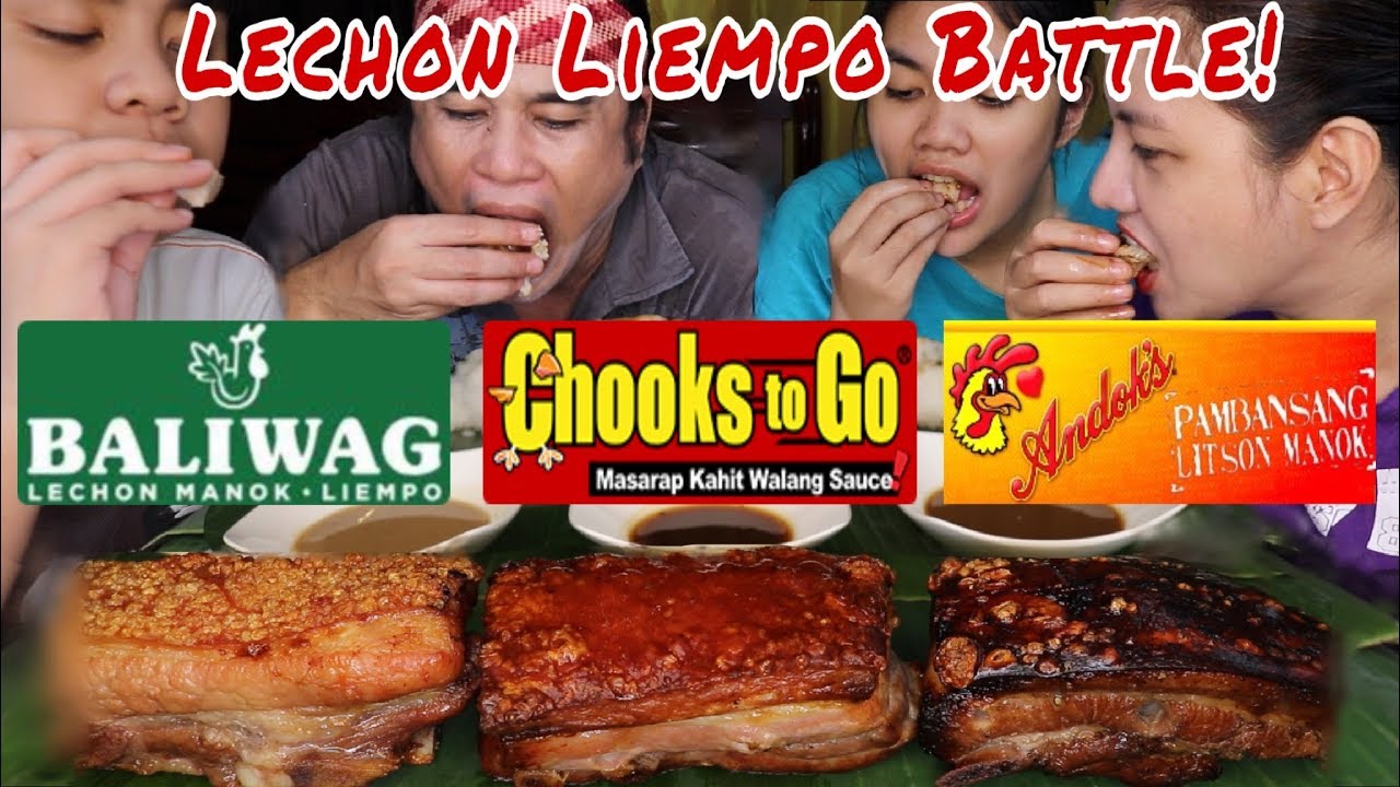 Lechon Liempo Battle | Andoks Liempo | Baliwag Liempo | Chooks to-go Liempo | Papaya Atchara mukbang
