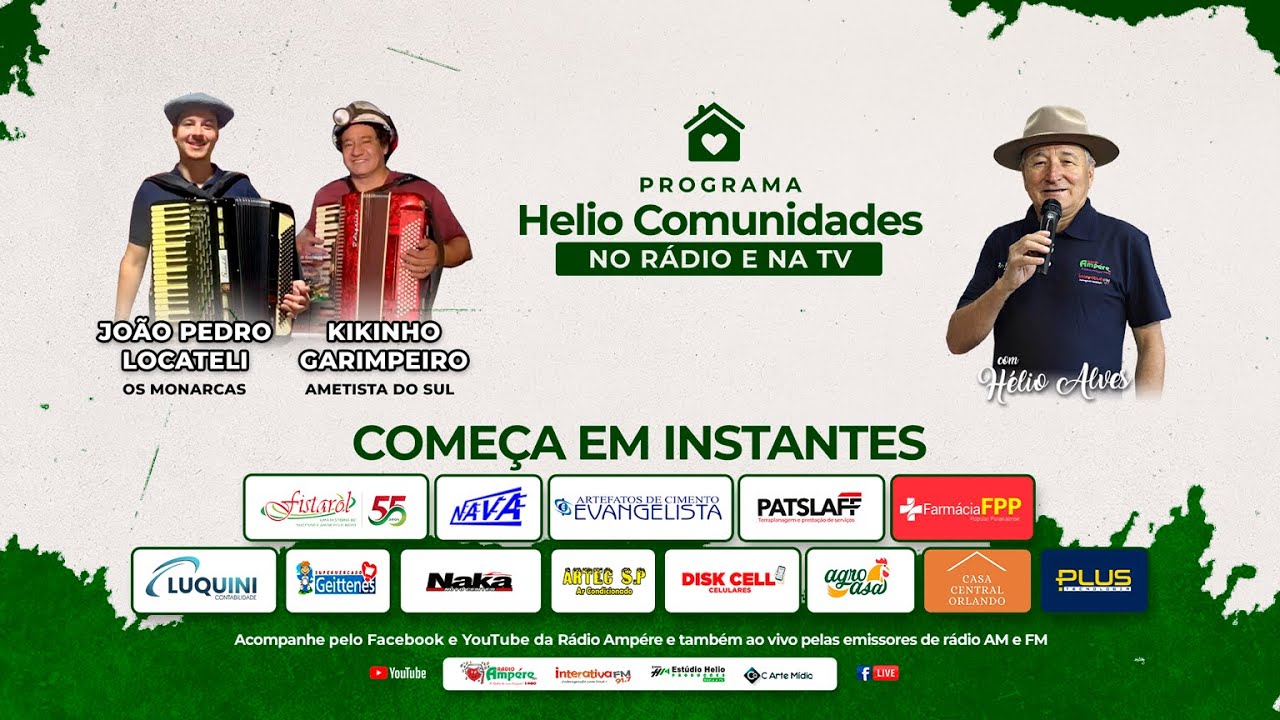 Helio Comunidades no Rádio e na TV - 18/01/26 - João Pedro Locateli e Kikinho Garimpeiro