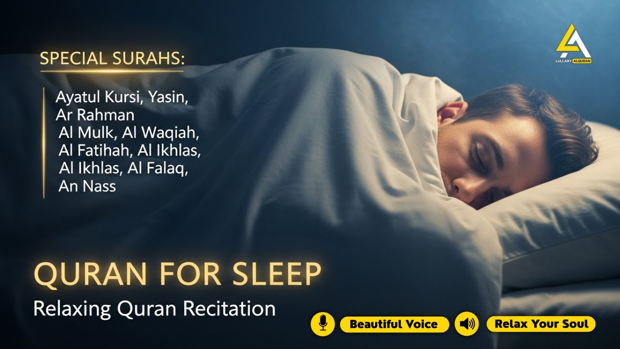 Relaxing Night Quran Recitation For Deep Sleep ✦ Al-Fatihah, Ayat Al-kursi, Yasin, Ar-rahman, Mulk