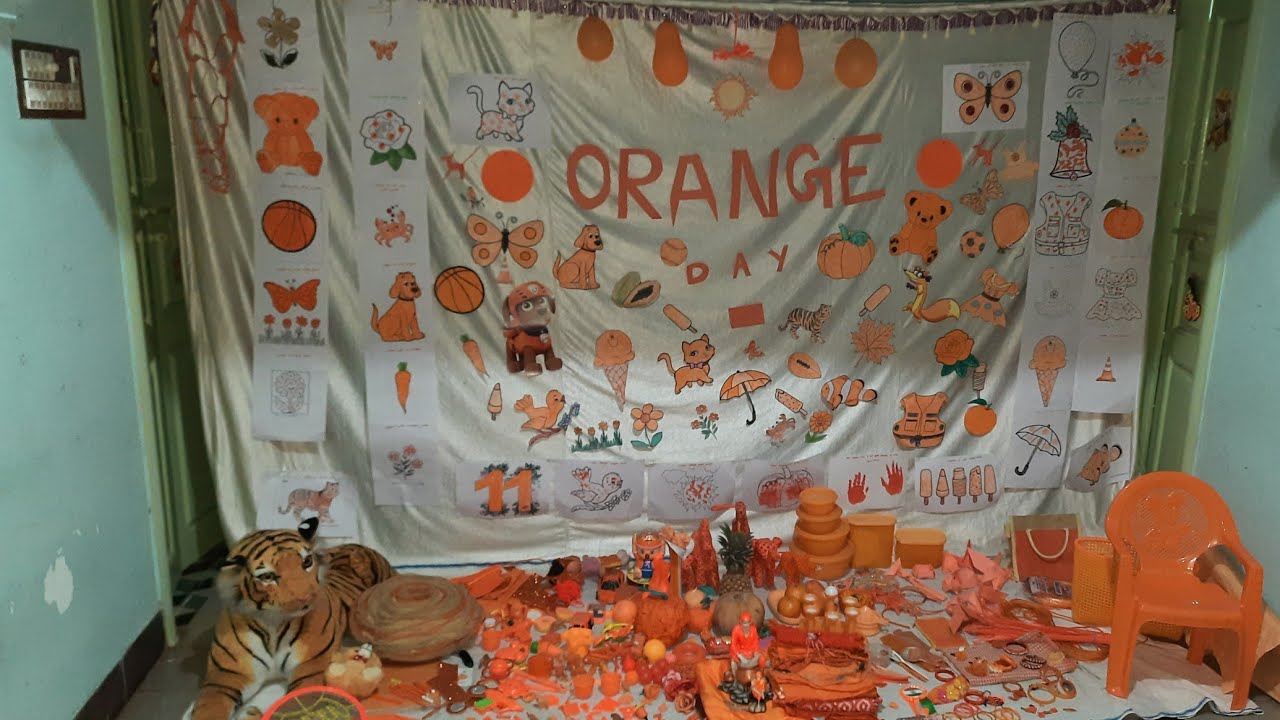 orange day celebration at school/ orange day celebration/ orange colour activity for kids/ orange