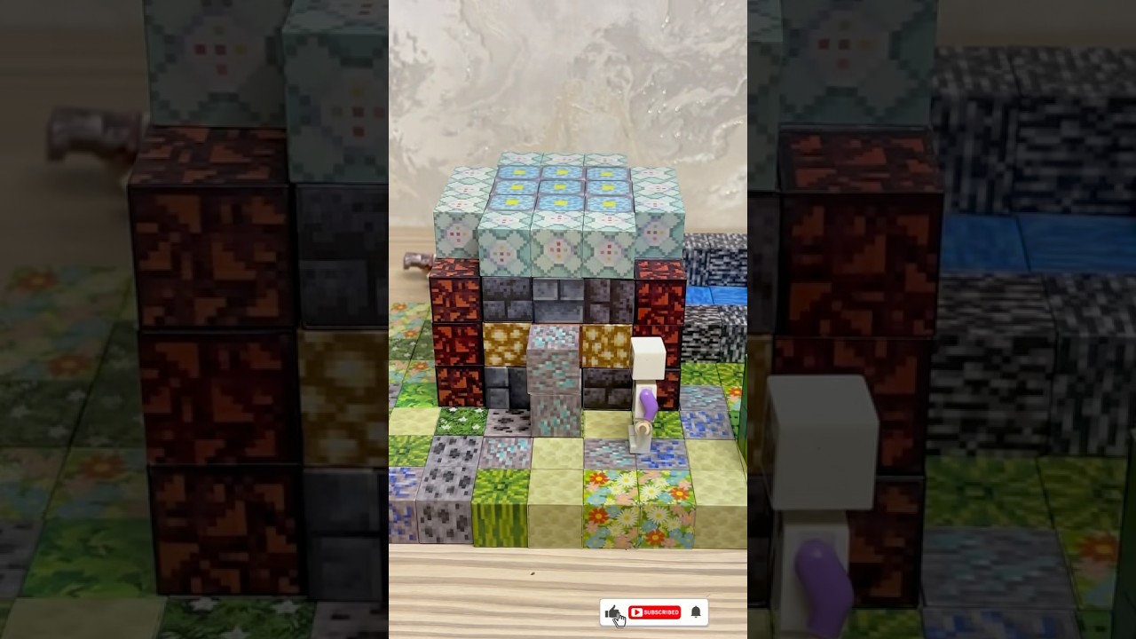 Magnetic building blocks are so fun!#minecraft