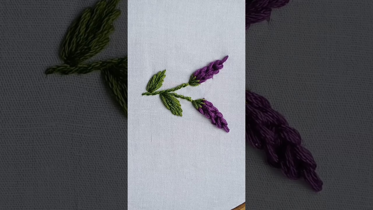 Amazing Lavender flower embroidery ❤️❤️        #embroidery #lavenderflowers #shorts #stitch