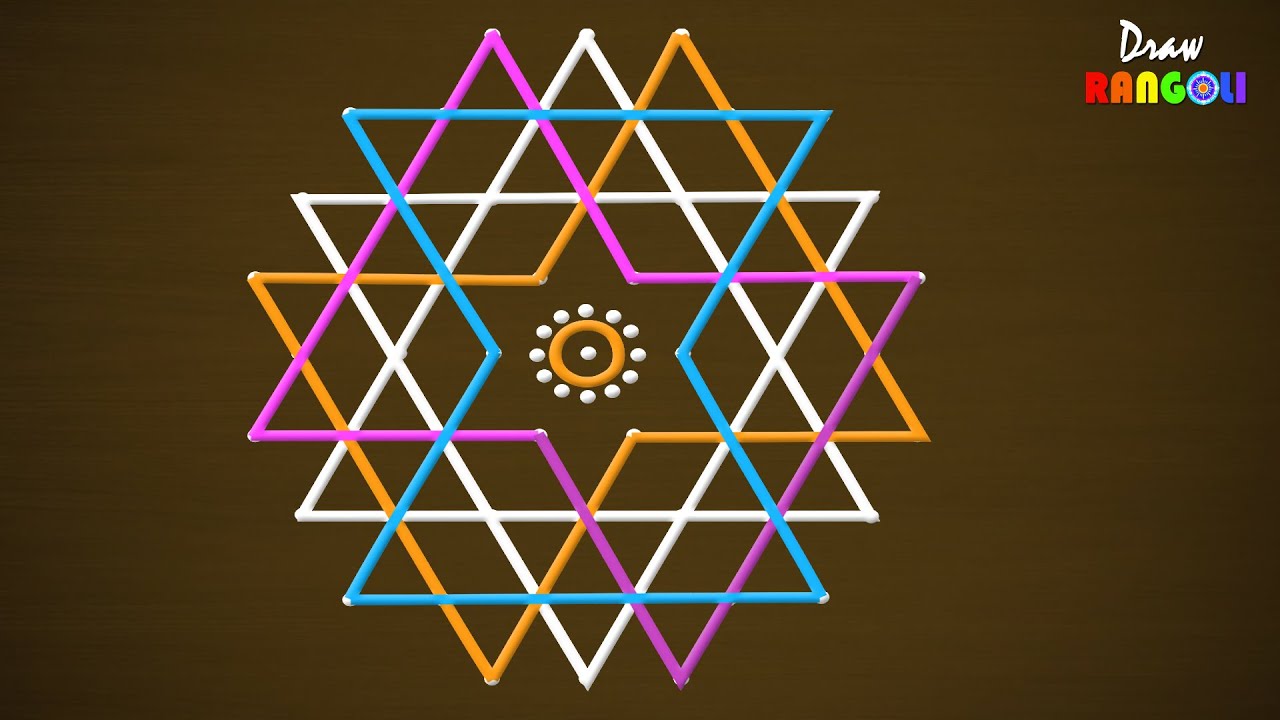 🌸 Easy Aishwarya Kolam Step-by-Step | Laxmi Pooja Muggulu for Beginners ✨ #DR198