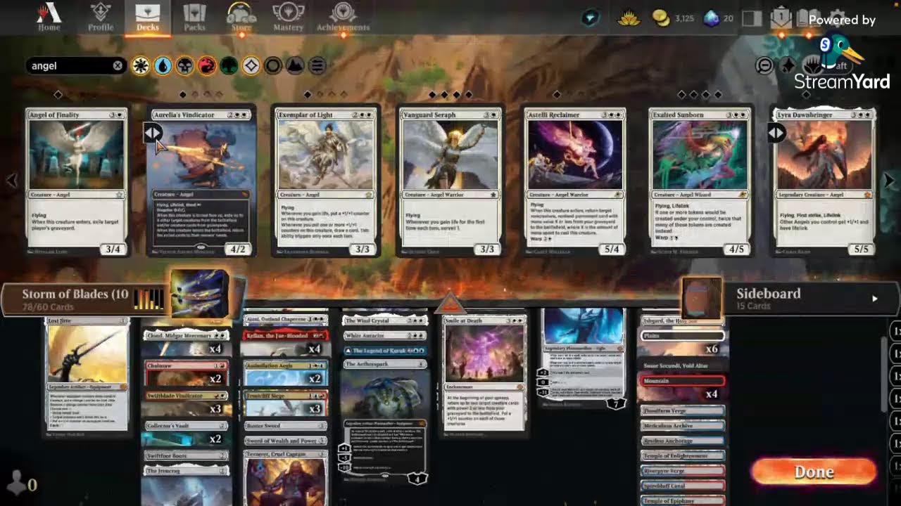 MTG Arena Live. Standard Singles (LorwynEclipsed). Thu FEB 19, 2026.