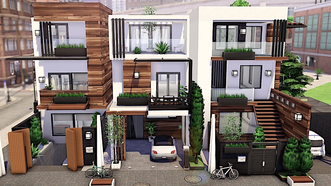 Sims 4 Modern Townhouses | The Sims 4 - Speed Build (NO CC)
