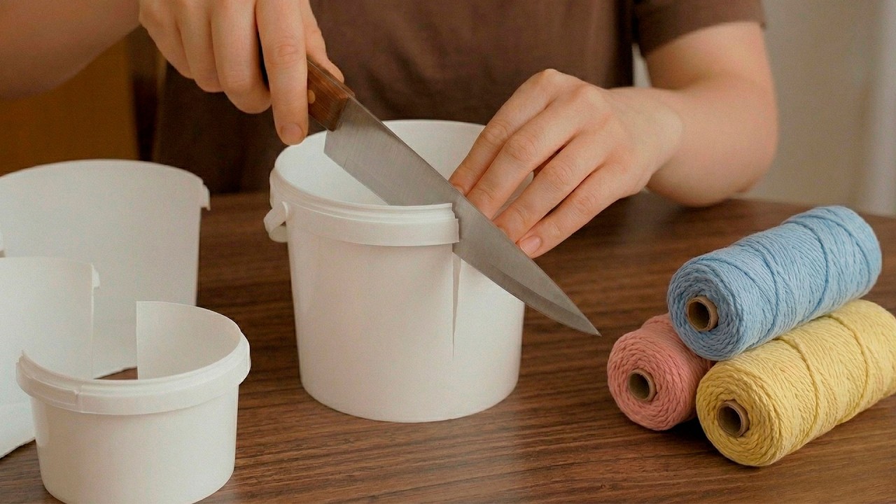 I SAW THIS IN A HIGH-END STORE AND MADE IT MYSELF!😍 MACRAME BASKET IDEA! DIY HOME DECOR