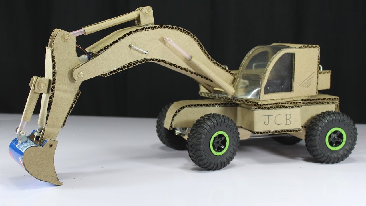 Hydradig JCB ! How to Build RC Hydradig JCB Out of Cardboard ! RC JCB