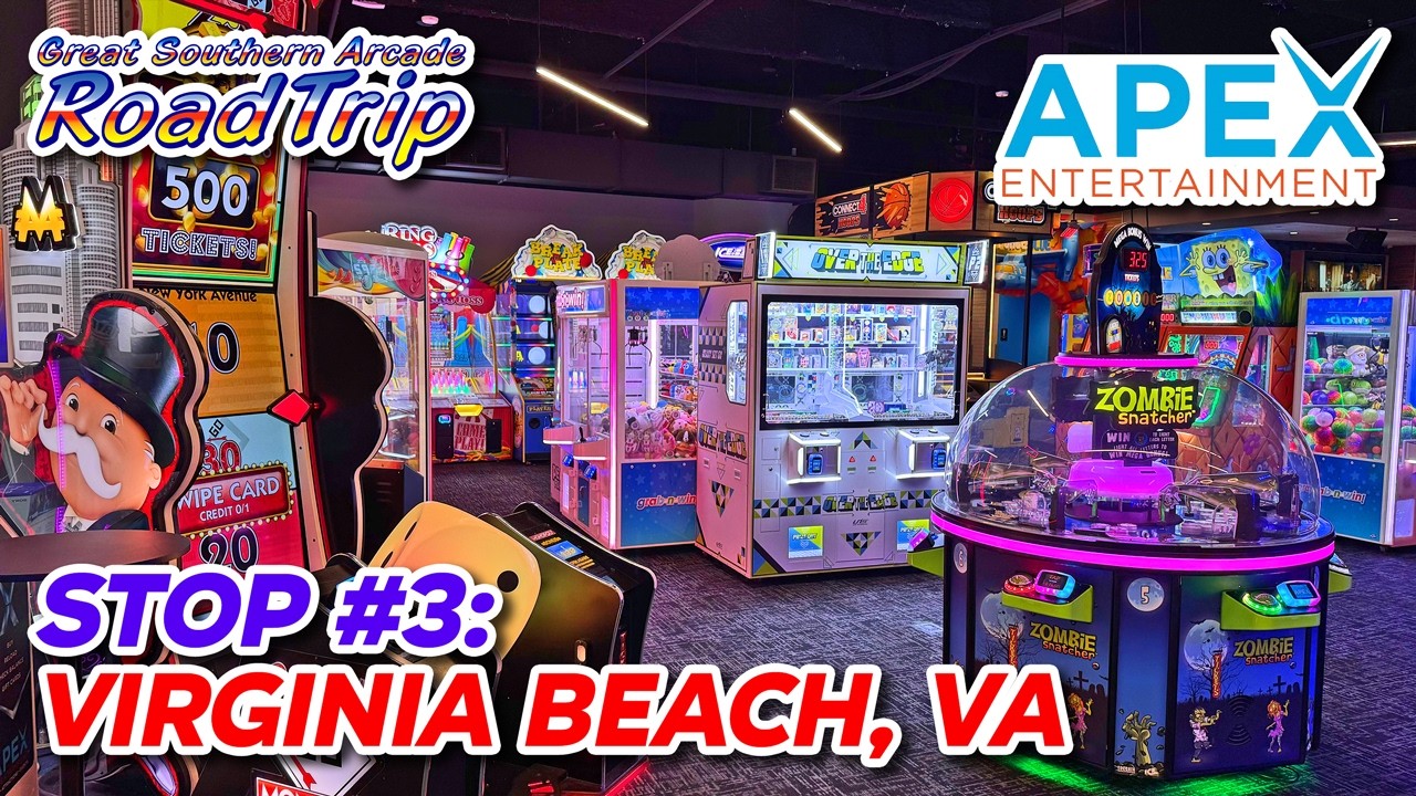 ROADTRIP! Ep. 3: Apex Entertainment (Virginia Beach VA) March 2026 full 4K arcade tour & walkthrough