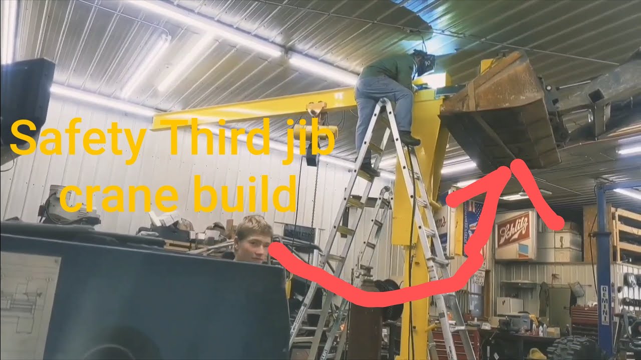 Jib crane installation and footing.