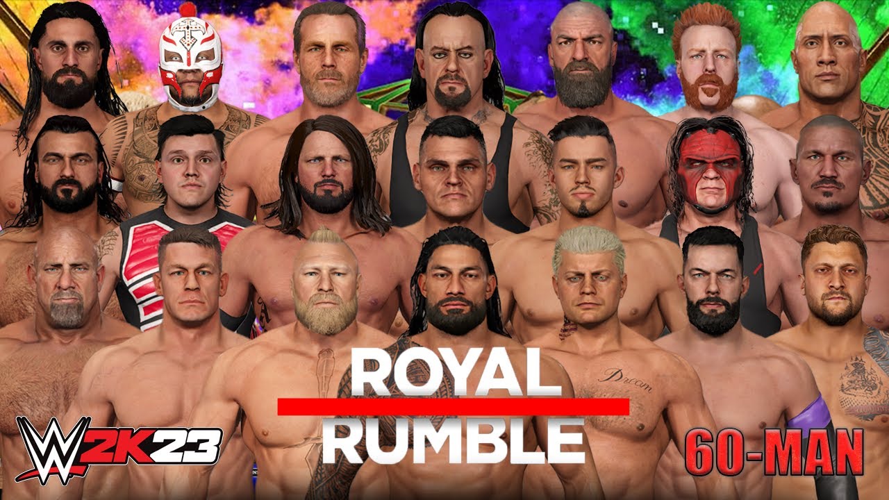 60 Man Royal Rumble Match! - WWE 2K23.