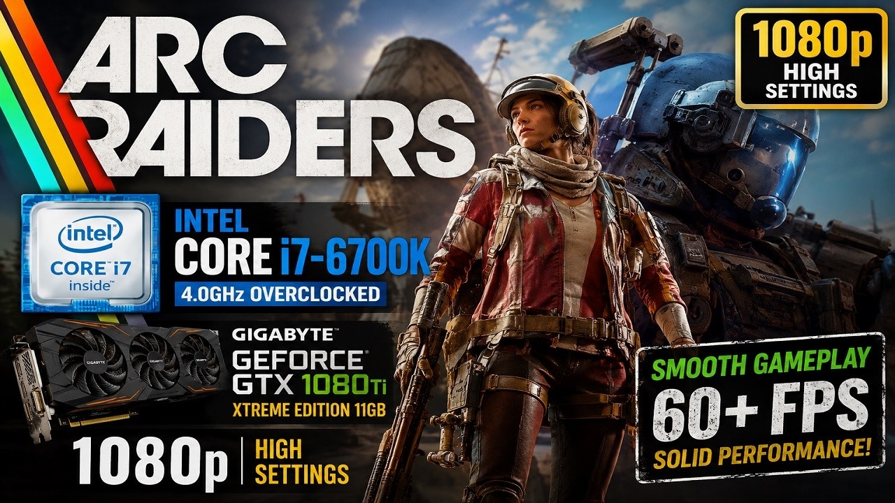 Arc Raiders on Core i7-6700K 4GHz GTX 1080ti 1080p High